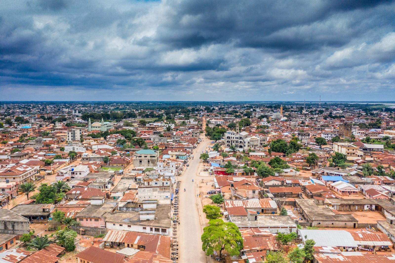 An aerial view of Porto-Novo, the capital of Benin