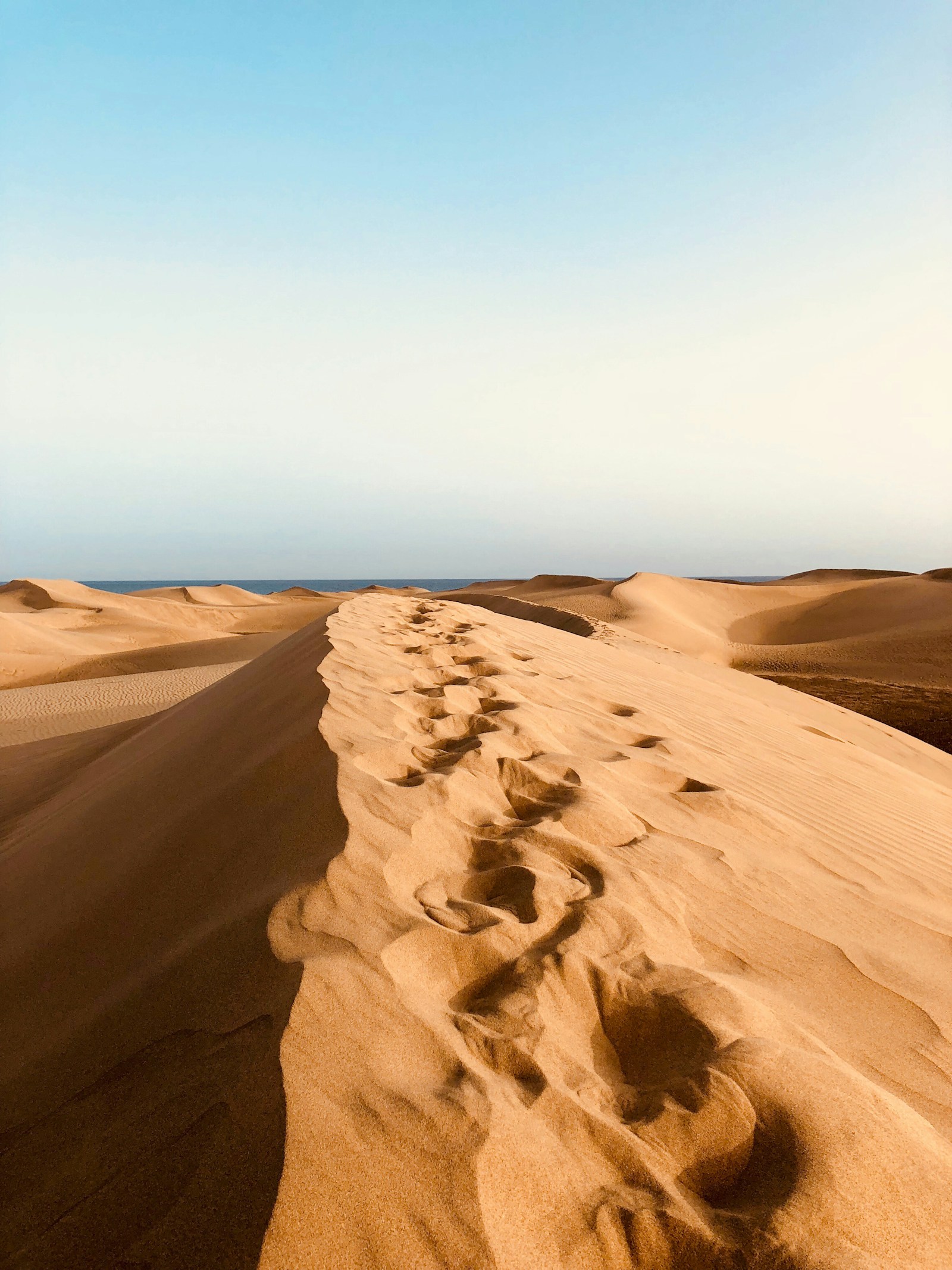 The desert sand dunes of Maspalomas, Gran Canaria, Canary Islands
