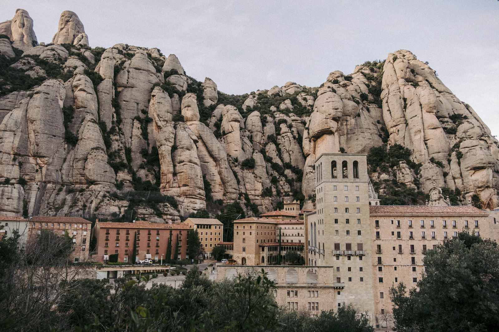 The monastery and rock formations of Montserrat near Barcelona, Spain