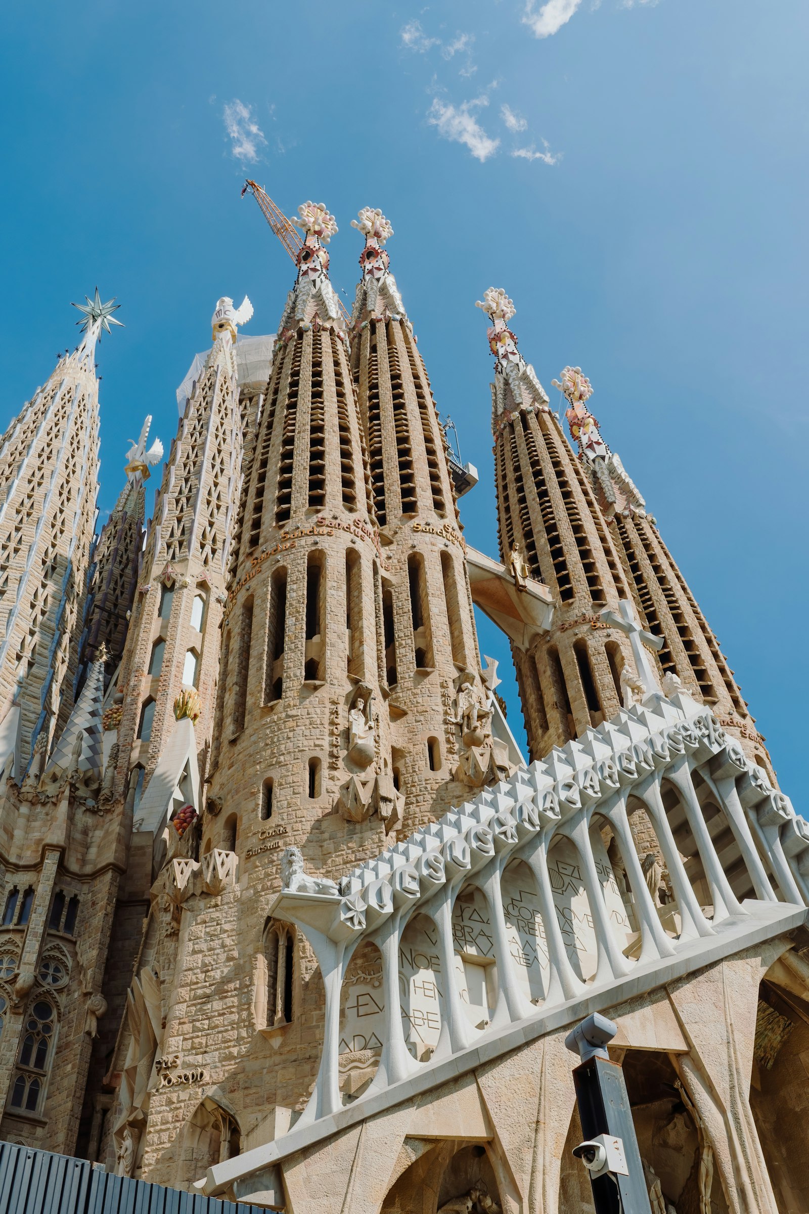 The facade of the Sagrada Familia in Barcelona, Spain