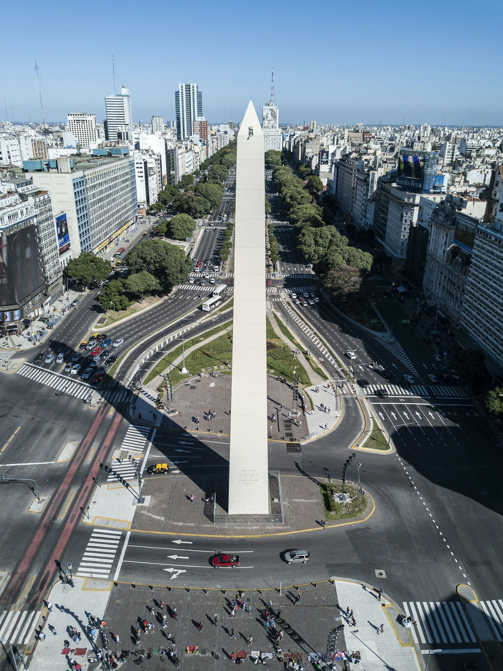 The Obelisco on 9 de Julio Avenue in Buenos Aires, Argentina