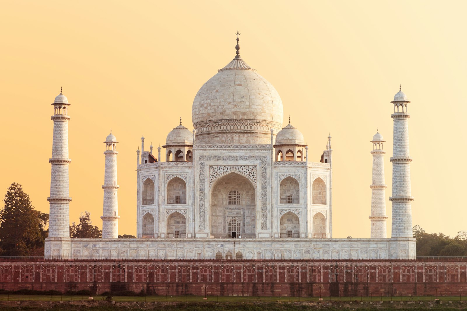 The Taj Mahal in Agra at sunset, India
