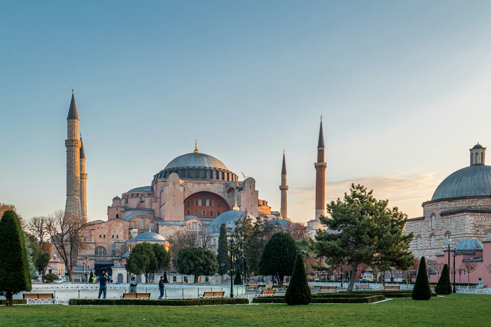 The Hagia Sophia with its dome and minarets in Istanbul, Turkey