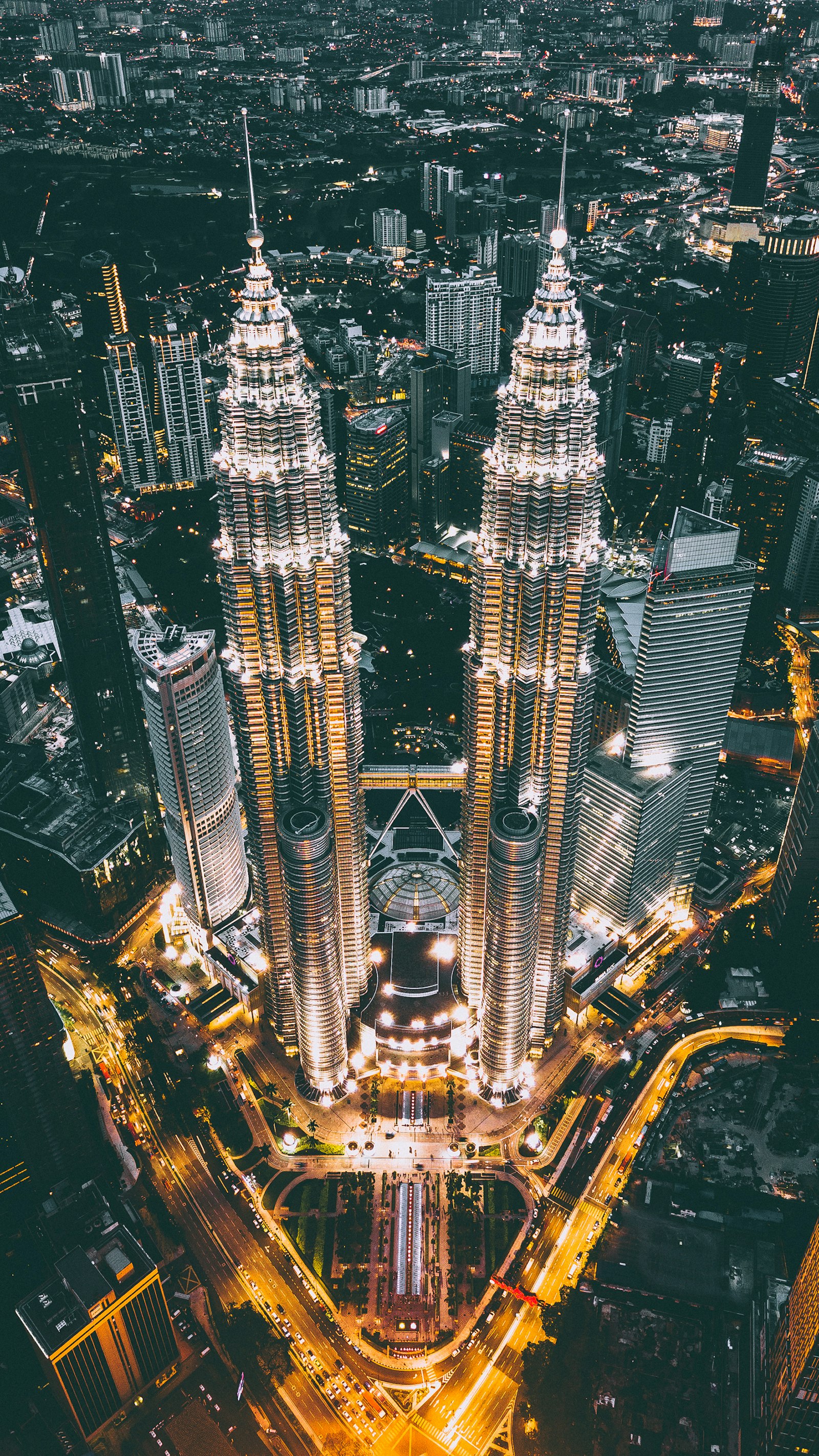 The Petronas Twin Towers in Kuala Lumpur, Malaysia