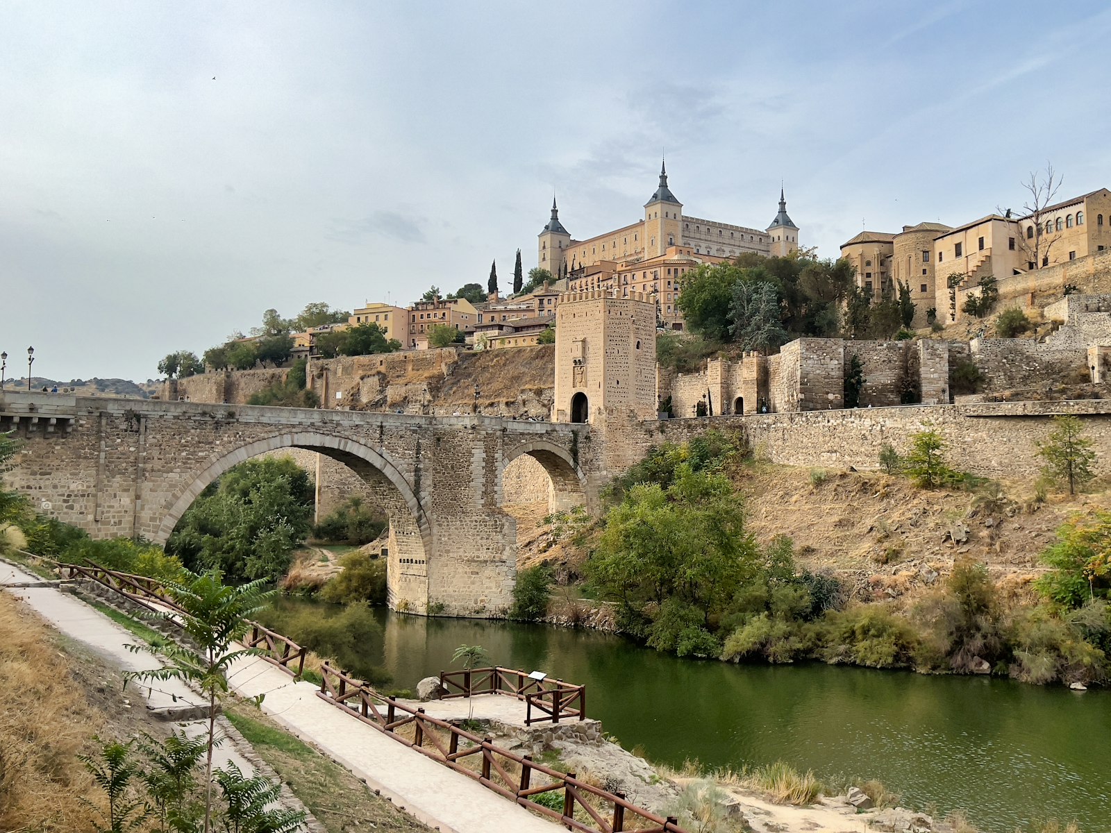 The city of Toledo above the Tagus river, Spain