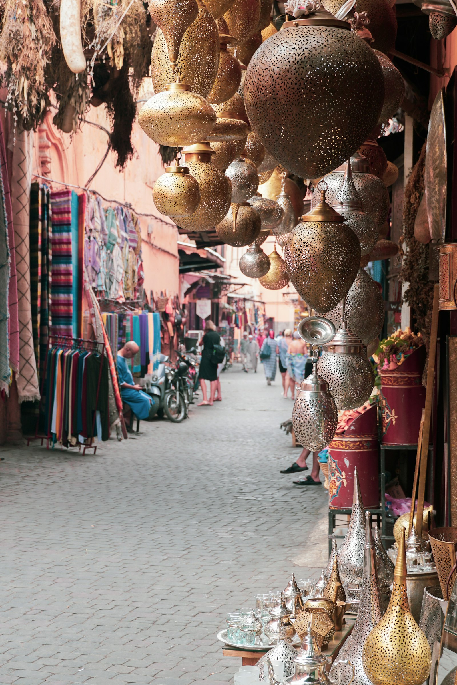 A market stall in the Marrakech souk