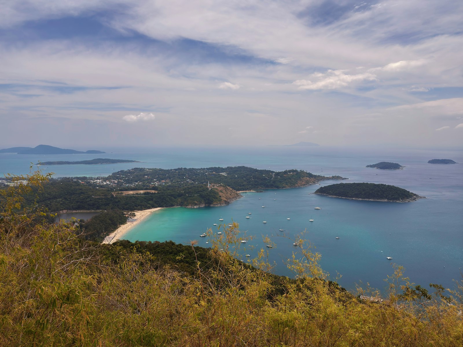 A viewpoint over the sea and coast in Phuket, Thailand