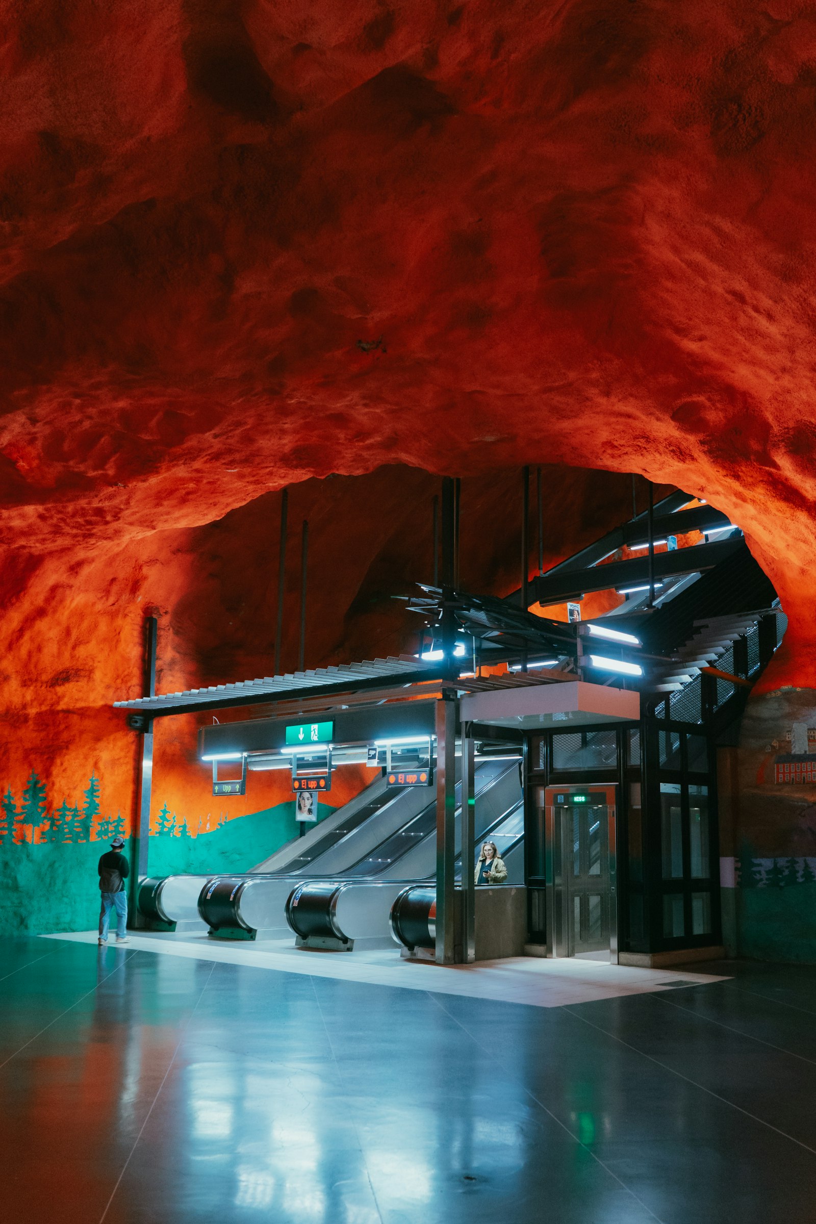 A colourful art station on the Stockholm metro