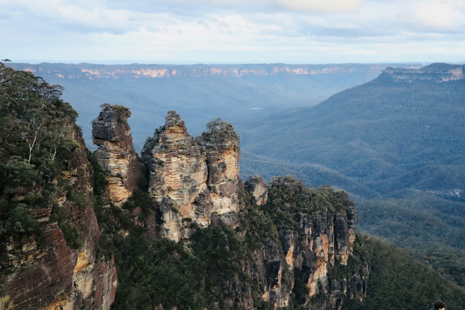The Three Sisters rock formation in the Blue Mountains near Sydney, Australia