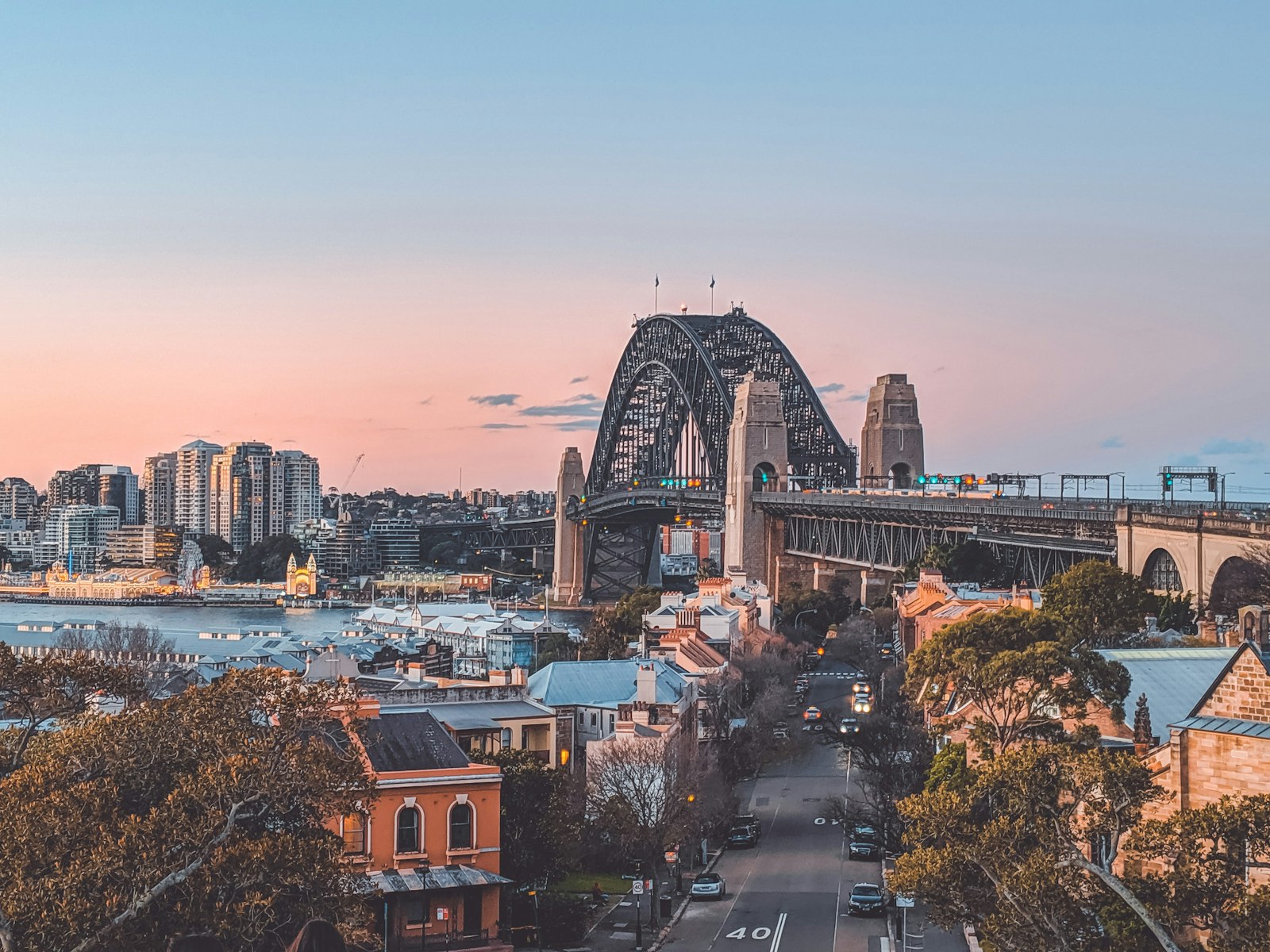 The Sydney Harbour Bridge and city