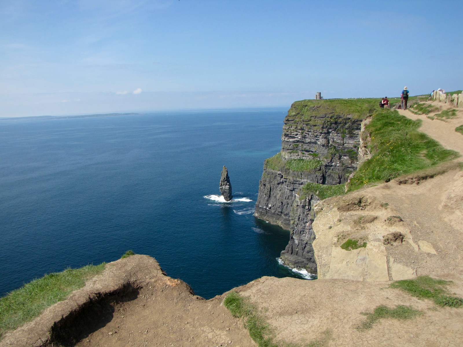 The Cliffs of Moher and the Branaunmore sea stack on the Atlantic coast
