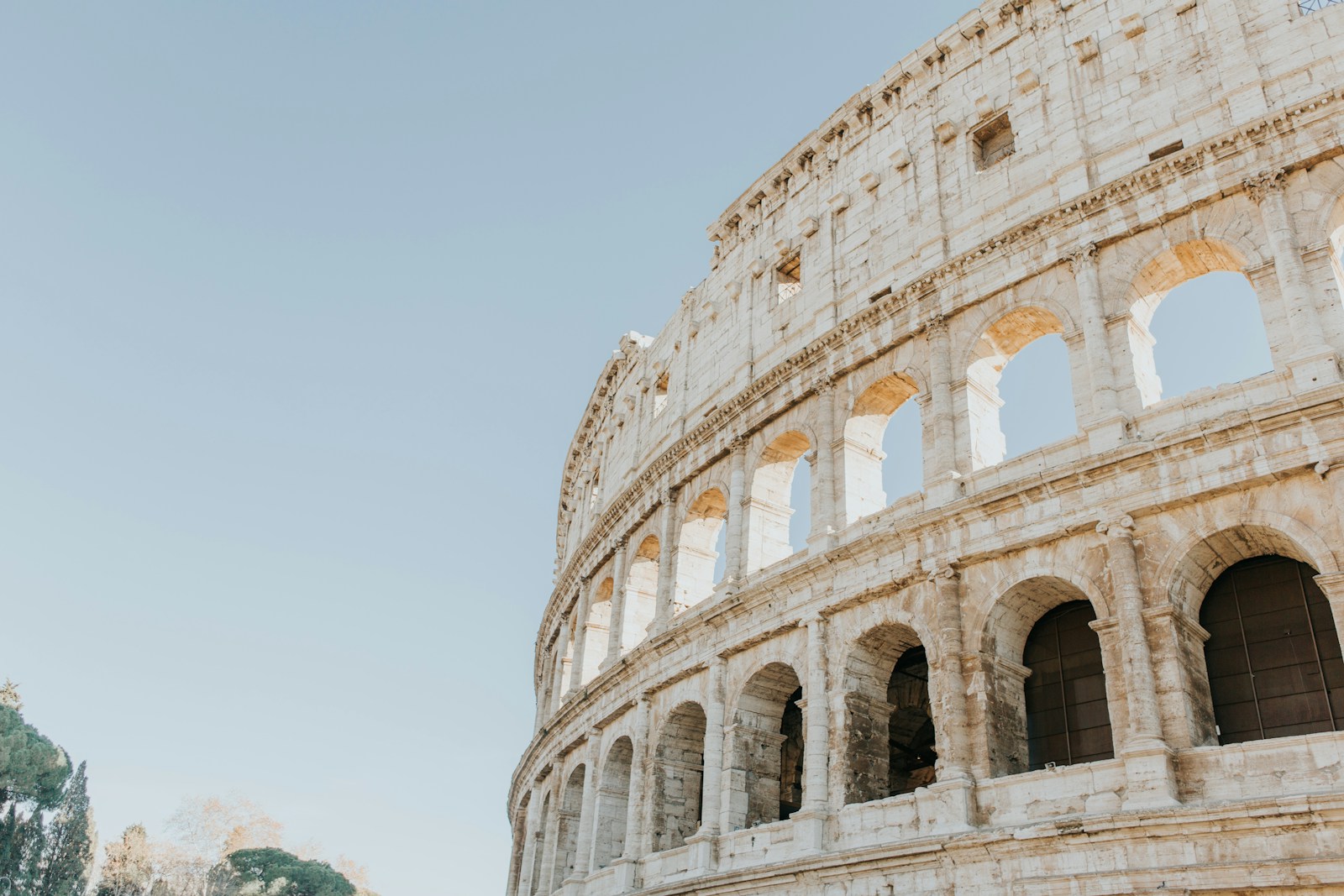 The Colosseum in Rome glowing in warm morning light