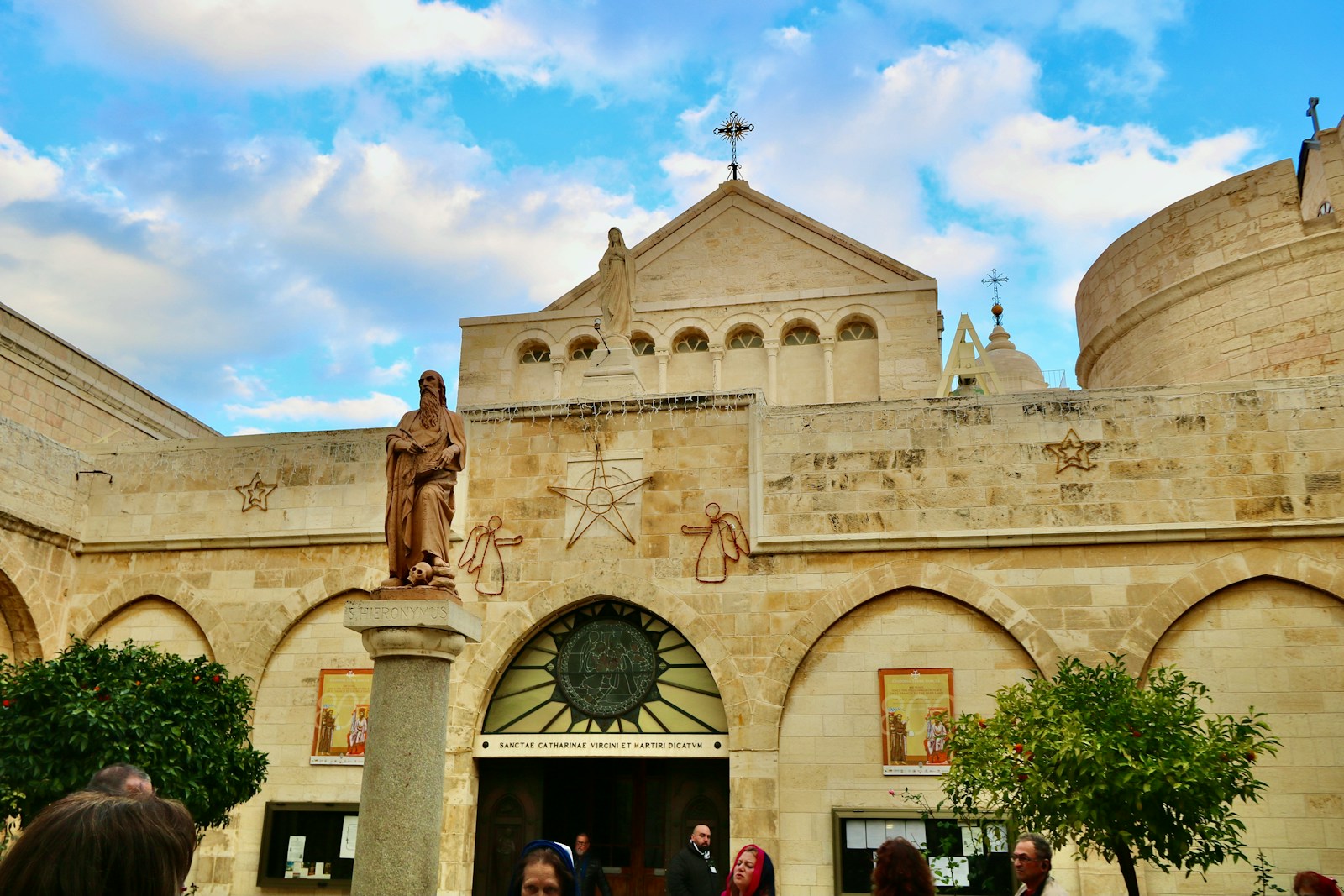 The square outside the Church of the Nativity in Bethlehem, Palestine