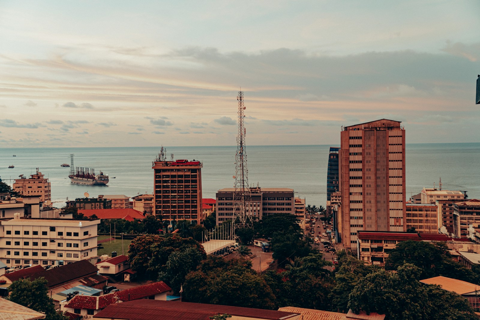 The city of Freetown with the estuary beyond, Sierra Leone