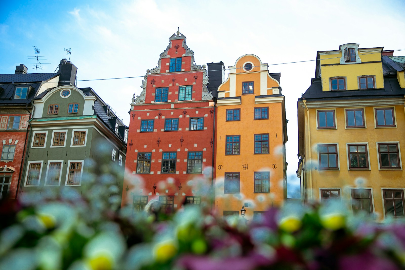The colourful gabled townhouses of Stortorget square in Stockholm's Gamla Stan old town