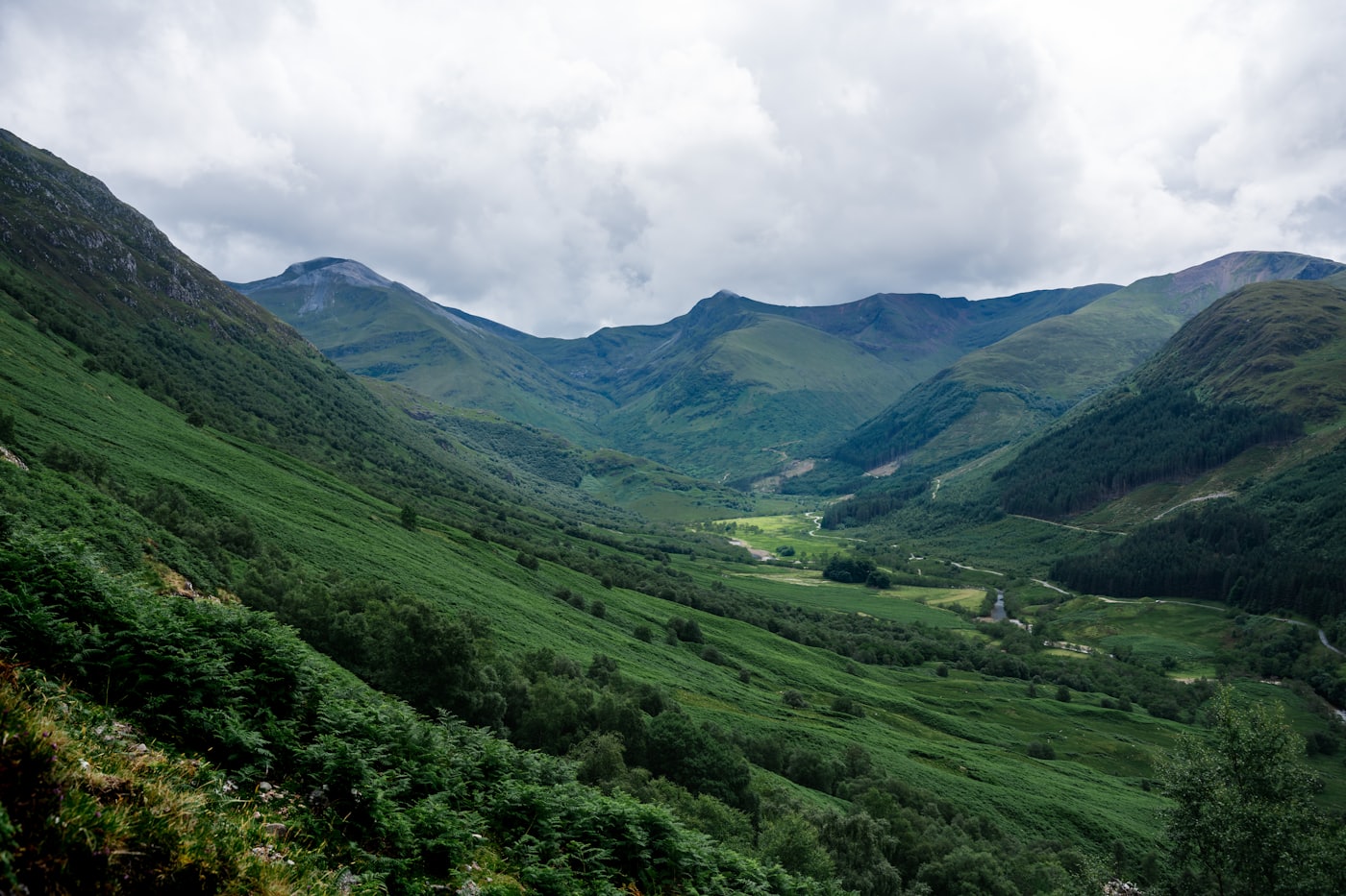 The valley and mountains of Glencoe in the Scottish Highlands