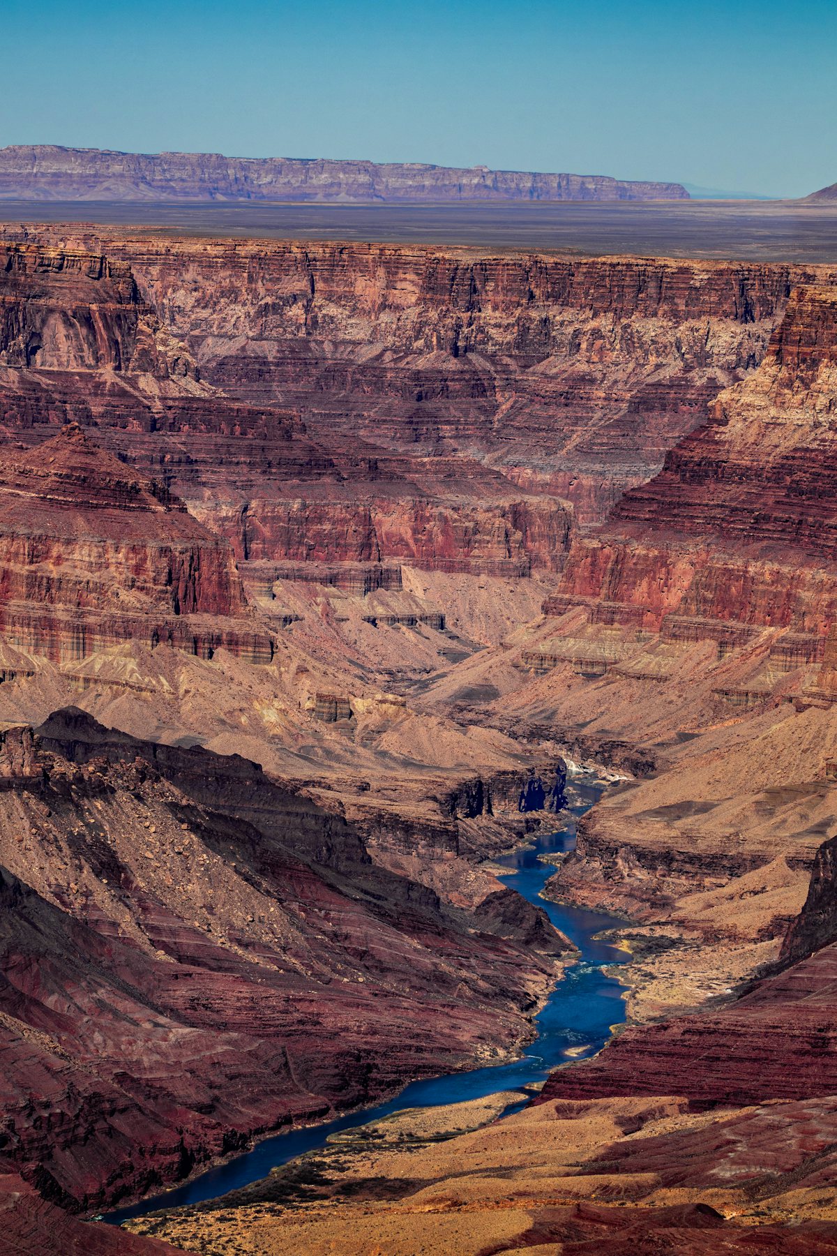 The Grand Canyon with the Colorado River winding through it