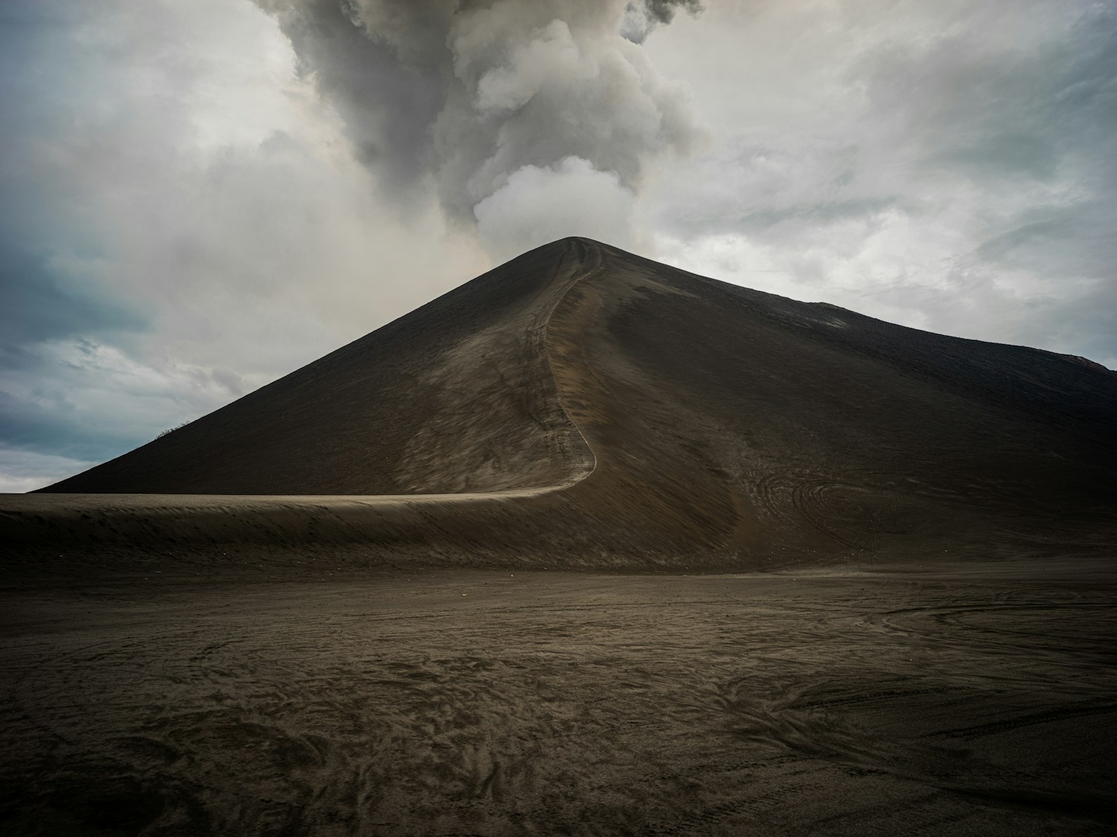 The ash cone and eruption plume of Mount Yasur volcano on Tanna, Vanuatu