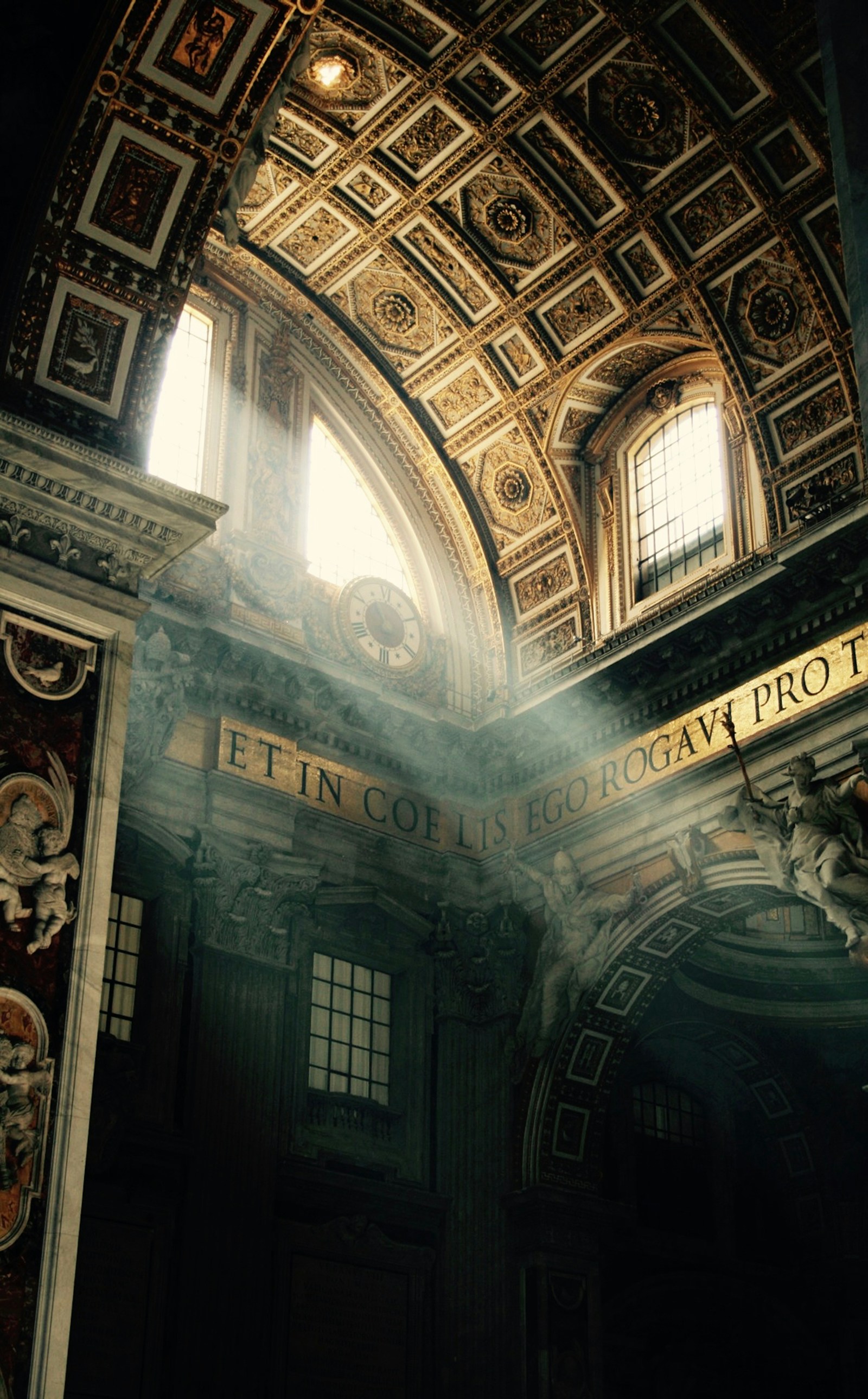 Sunlight beams inside St Peter's Basilica, Vatican City